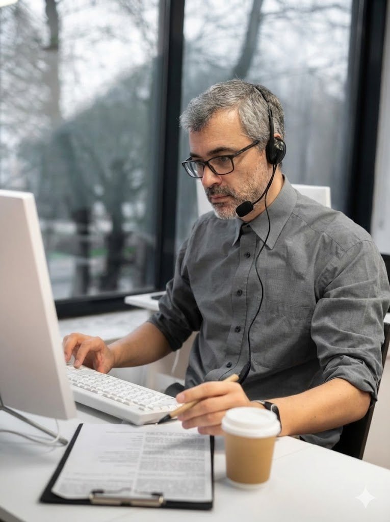 Técnico dando soporte remoto para plotter HP y Canon